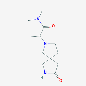 molecular formula C12H21N3O2 B7214587 N,N-dimethyl-2-(8-oxo-2,7-diazaspiro[4.4]nonan-2-yl)propanamide 