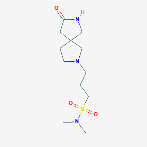 molecular formula C12H23N3O3S B7214588 N,N-dimethyl-3-(8-oxo-2,7-diazaspiro[4.4]nonan-2-yl)propane-1-sulfonamide 