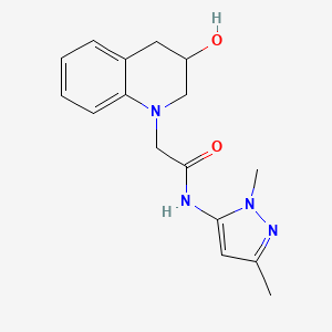 molecular formula C16H20N4O2 B7214595 N-(2,5-dimethylpyrazol-3-yl)-2-(3-hydroxy-3,4-dihydro-2H-quinolin-1-yl)acetamide 