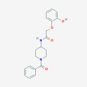 molecular formula C20H22N2O4 B7214750 N-(1-benzoylpiperidin-4-yl)-2-(2-hydroxyphenoxy)acetamide 