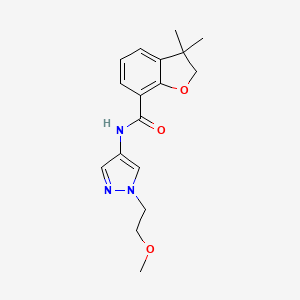 molecular formula C17H21N3O3 B7214831 N-[1-(2-methoxyethyl)pyrazol-4-yl]-3,3-dimethyl-2H-1-benzofuran-7-carboxamide 
