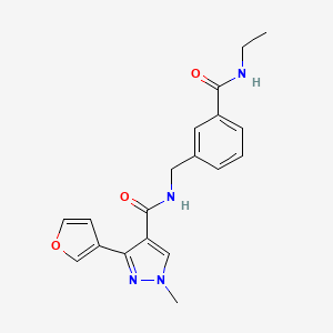 molecular formula C19H20N4O3 B7214833 N-[[3-(ethylcarbamoyl)phenyl]methyl]-3-(furan-3-yl)-1-methylpyrazole-4-carboxamide 