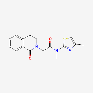 molecular formula C16H17N3O2S B7214954 N-methyl-N-(4-methyl-1,3-thiazol-2-yl)-2-(1-oxo-3,4-dihydroisoquinolin-2-yl)acetamide 