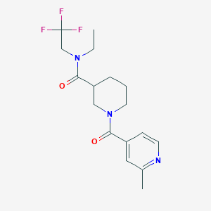 molecular formula C17H22F3N3O2 B7215014 N-ethyl-1-(2-methylpyridine-4-carbonyl)-N-(2,2,2-trifluoroethyl)piperidine-3-carboxamide 