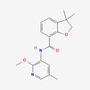 molecular formula C18H20N2O3 B7215051 N-(2-methoxy-5-methylpyridin-3-yl)-3,3-dimethyl-2H-1-benzofuran-7-carboxamide 