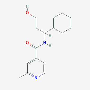 molecular formula C16H24N2O2 B7215094 N-(1-cyclohexyl-3-hydroxypropyl)-2-methylpyridine-4-carboxamide 