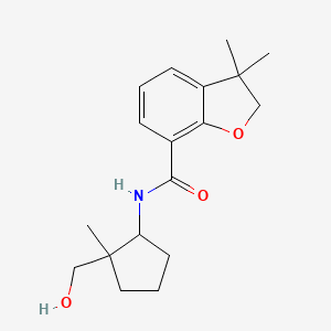 molecular formula C18H25NO3 B7215102 N-[2-(hydroxymethyl)-2-methylcyclopentyl]-3,3-dimethyl-2H-1-benzofuran-7-carboxamide 