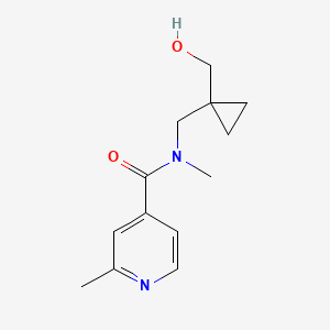 molecular formula C13H18N2O2 B7215207 N-[[1-(hydroxymethyl)cyclopropyl]methyl]-N,2-dimethylpyridine-4-carboxamide 