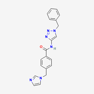 molecular formula C20H18N6O B7215215 N-(1-benzyltriazol-4-yl)-4-(imidazol-1-ylmethyl)benzamide 