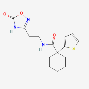 molecular formula C15H19N3O3S B7215264 N-[2-(5-oxo-4H-1,2,4-oxadiazol-3-yl)ethyl]-1-thiophen-2-ylcyclohexane-1-carboxamide 