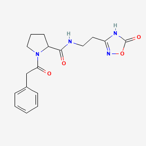 molecular formula C17H20N4O4 B7215268 N-[2-(5-oxo-4H-1,2,4-oxadiazol-3-yl)ethyl]-1-(2-phenylacetyl)pyrrolidine-2-carboxamide 