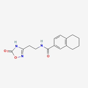 molecular formula C15H17N3O3 B7215273 N-[2-(5-oxo-4H-1,2,4-oxadiazol-3-yl)ethyl]-5,6,7,8-tetrahydronaphthalene-2-carboxamide 