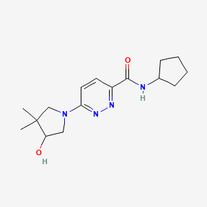 molecular formula C16H24N4O2 B7215452 N-cyclopentyl-6-(4-hydroxy-3,3-dimethylpyrrolidin-1-yl)pyridazine-3-carboxamide 