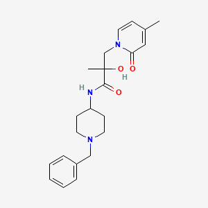 molecular formula C22H29N3O3 B7215579 N-(1-benzylpiperidin-4-yl)-2-hydroxy-2-methyl-3-(4-methyl-2-oxopyridin-1-yl)propanamide 
