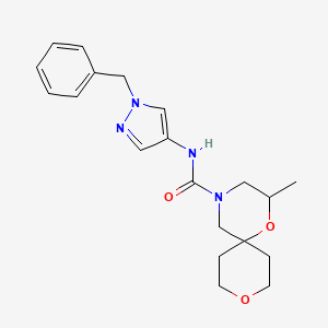 molecular formula C20H26N4O3 B7215627 N-(1-benzylpyrazol-4-yl)-2-methyl-1,9-dioxa-4-azaspiro[5.5]undecane-4-carboxamide 