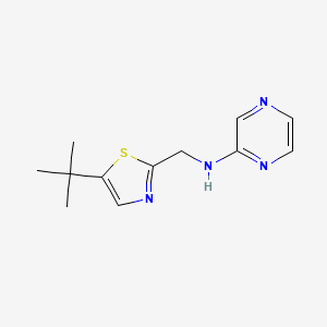 molecular formula C12H16N4S B7215656 N-[(5-tert-butyl-1,3-thiazol-2-yl)methyl]pyrazin-2-amine 