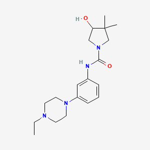 molecular formula C19H30N4O2 B7215695 N-[3-(4-ethylpiperazin-1-yl)phenyl]-4-hydroxy-3,3-dimethylpyrrolidine-1-carboxamide 