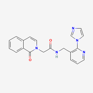 molecular formula C20H17N5O2 B7215711 N-[(2-imidazol-1-ylpyridin-3-yl)methyl]-2-(1-oxoisoquinolin-2-yl)acetamide 