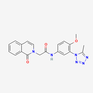 molecular formula C20H18N6O3 B7215789 N-[4-methoxy-3-(5-methyltetrazol-1-yl)phenyl]-2-(1-oxoisoquinolin-2-yl)acetamide 