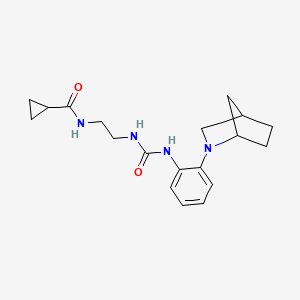 molecular formula C19H26N4O2 B7215808 N-[2-[[2-(2-azabicyclo[2.2.1]heptan-2-yl)phenyl]carbamoylamino]ethyl]cyclopropanecarboxamide 