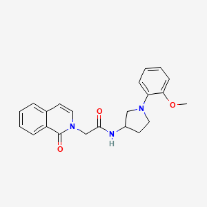 molecular formula C22H23N3O3 B7215843 N-[1-(2-methoxyphenyl)pyrrolidin-3-yl]-2-(1-oxoisoquinolin-2-yl)acetamide 