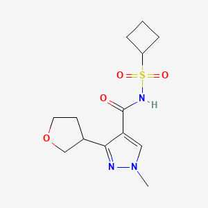 molecular formula C13H19N3O4S B7215898 N-cyclobutylsulfonyl-1-methyl-3-(oxolan-3-yl)pyrazole-4-carboxamide 