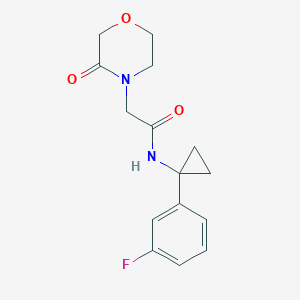 molecular formula C15H17FN2O3 B7215903 N-[1-(3-fluorophenyl)cyclopropyl]-2-(3-oxomorpholin-4-yl)acetamide 