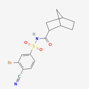 molecular formula C15H15BrN2O3S B7215929 N-(3-bromo-4-cyanophenyl)sulfonylbicyclo[2.2.1]heptane-2-carboxamide 