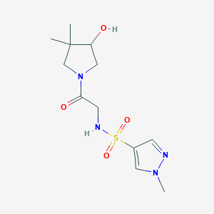 molecular formula C12H20N4O4S B7216034 N-[2-(4-hydroxy-3,3-dimethylpyrrolidin-1-yl)-2-oxoethyl]-1-methylpyrazole-4-sulfonamide 
