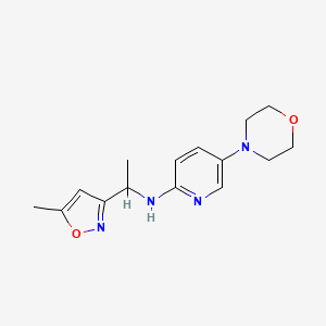 molecular formula C15H20N4O2 B7216095 N-[1-(5-methyl-1,2-oxazol-3-yl)ethyl]-5-morpholin-4-ylpyridin-2-amine 