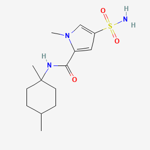 molecular formula C14H23N3O3S B7216194 N-(1,4-dimethylcyclohexyl)-1-methyl-4-sulfamoylpyrrole-2-carboxamide 