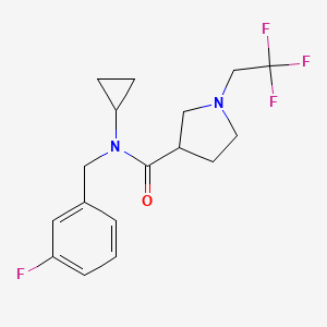 molecular formula C17H20F4N2O B7216294 N-cyclopropyl-N-[(3-fluorophenyl)methyl]-1-(2,2,2-trifluoroethyl)pyrrolidine-3-carboxamide 