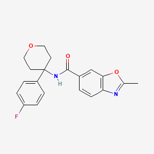molecular formula C20H19FN2O3 B7216320 N-[4-(4-fluorophenyl)oxan-4-yl]-2-methyl-1,3-benzoxazole-6-carboxamide 