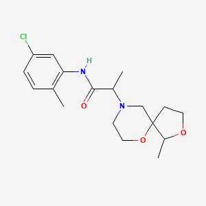 molecular formula C18H25ClN2O3 B7216343 N-(5-chloro-2-methylphenyl)-2-(1-methyl-2,6-dioxa-9-azaspiro[4.5]decan-9-yl)propanamide 