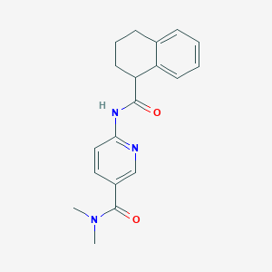 molecular formula C19H21N3O2 B7216425 N,N-dimethyl-6-(1,2,3,4-tetrahydronaphthalene-1-carbonylamino)pyridine-3-carboxamide 