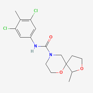molecular formula C16H20Cl2N2O3 B7216466 N-(3,5-dichloro-4-methylphenyl)-1-methyl-2,6-dioxa-9-azaspiro[4.5]decane-9-carboxamide 