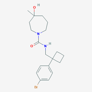 molecular formula C19H27BrN2O2 B7216607 N-[[1-(4-bromophenyl)cyclobutyl]methyl]-4-hydroxy-4-methylazepane-1-carboxamide 