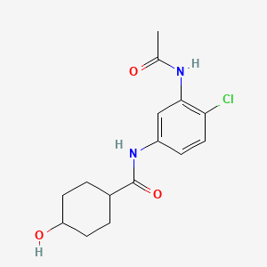 molecular formula C15H19ClN2O3 B7216621 N-(3-acetamido-4-chlorophenyl)-4-hydroxycyclohexane-1-carboxamide 