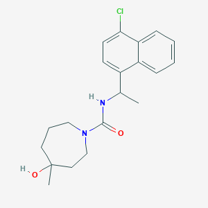 molecular formula C20H25ClN2O2 B7216703 N-[1-(4-chloronaphthalen-1-yl)ethyl]-4-hydroxy-4-methylazepane-1-carboxamide 