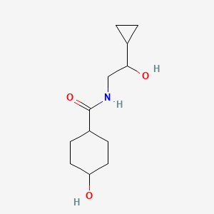 molecular formula C12H21NO3 B7216737 N-(2-cyclopropyl-2-hydroxyethyl)-4-hydroxycyclohexane-1-carboxamide 