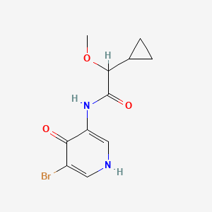 molecular formula C11H13BrN2O3 B7216796 N-(5-bromo-4-oxo-1H-pyridin-3-yl)-2-cyclopropyl-2-methoxyacetamide 