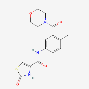 molecular formula C16H17N3O4S B7216860 N-[4-methyl-3-(morpholine-4-carbonyl)phenyl]-2-oxo-3H-1,3-thiazole-4-carboxamide 