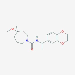molecular formula C19H28N2O4 B7216982 N-[1-(2,3-dihydro-1,4-benzodioxin-6-yl)ethyl]-4-methoxy-4-methylazepane-1-carboxamide 