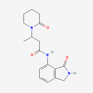 molecular formula C17H21N3O3 B7217028 N-(3-oxo-1,2-dihydroisoindol-4-yl)-3-(2-oxopiperidin-1-yl)butanamide 