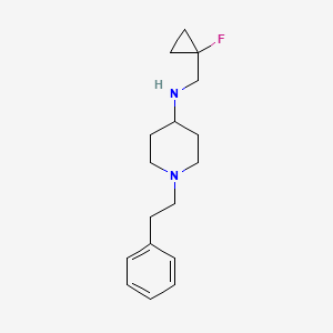 molecular formula C17H25FN2 B7217034 N-[(1-fluorocyclopropyl)methyl]-1-(2-phenylethyl)piperidin-4-amine 