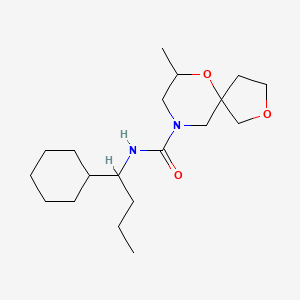 molecular formula C19H34N2O3 B7217052 N-(1-cyclohexylbutyl)-7-methyl-2,6-dioxa-9-azaspiro[4.5]decane-9-carboxamide 