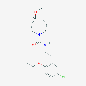 molecular formula C19H29ClN2O3 B7217113 N-[2-(5-chloro-2-ethoxyphenyl)ethyl]-4-methoxy-4-methylazepane-1-carboxamide 