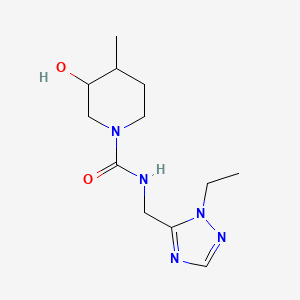molecular formula C12H21N5O2 B7217252 N-[(2-ethyl-1,2,4-triazol-3-yl)methyl]-3-hydroxy-4-methylpiperidine-1-carboxamide 