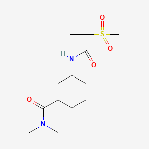 molecular formula C15H26N2O4S B7217318 N,N-dimethyl-3-[(1-methylsulfonylcyclobutanecarbonyl)amino]cyclohexane-1-carboxamide 