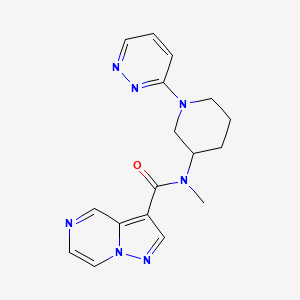 molecular formula C17H19N7O B7217351 N-methyl-N-(1-pyridazin-3-ylpiperidin-3-yl)pyrazolo[1,5-a]pyrazine-3-carboxamide 